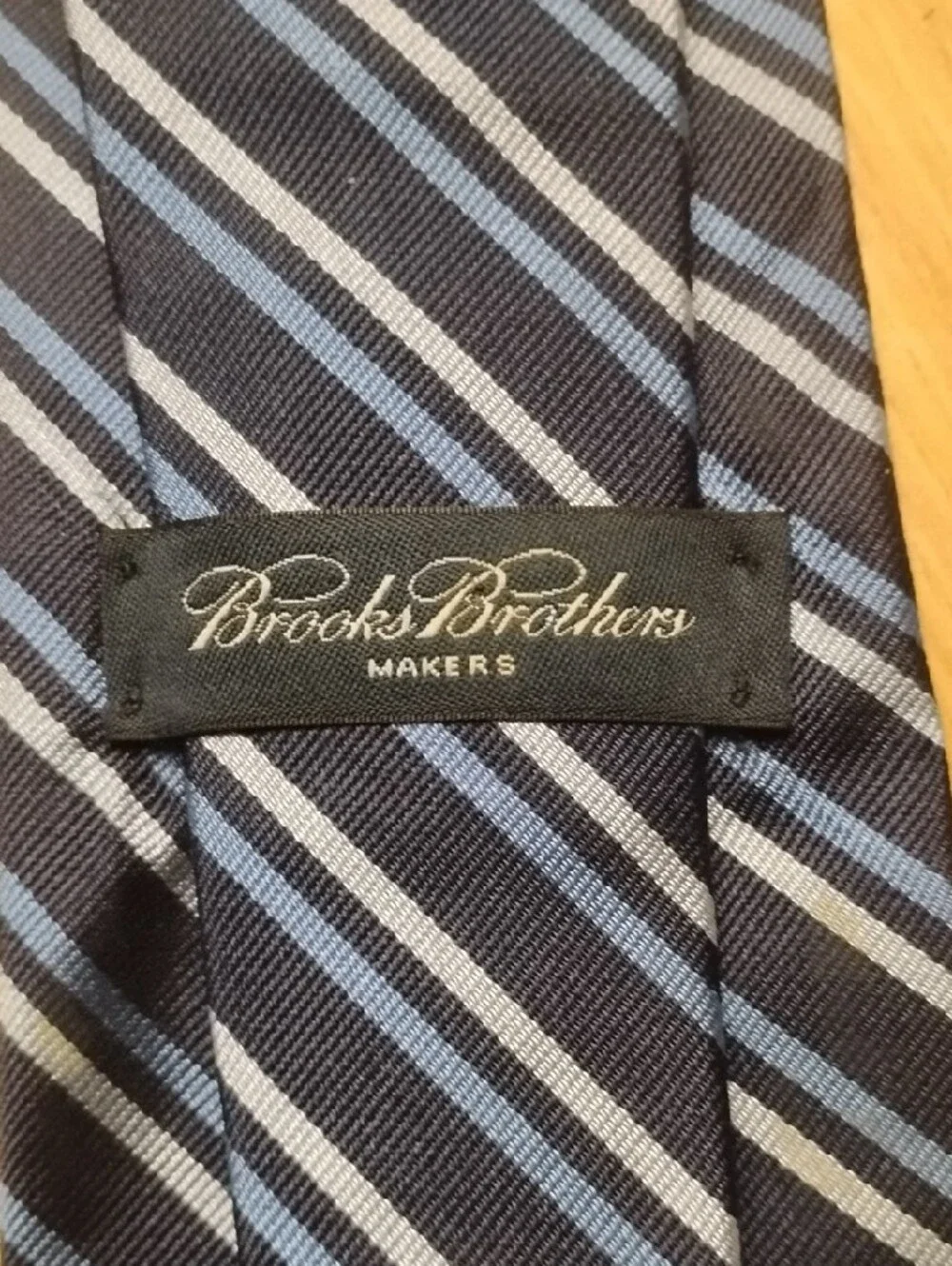 Brooks Brothers Navy and Light Blue Diagonal Stripe Tie